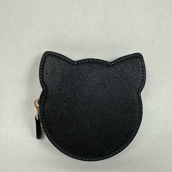 COPY - Coach Coin Purse with Halloween Cat Black Leather Wallet CW464 NWT - Picture 3 of 9